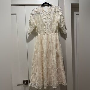 Midi/ long white lace dress